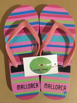 Regaplay flip flops pink with stripes
