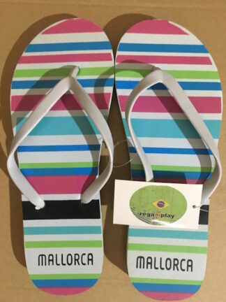 Regaplay flip flops white with stripes