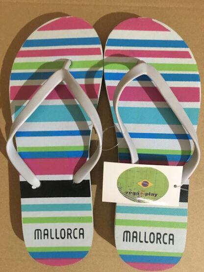 Regaplay flip flops white with stripes